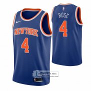 Camiseta New York Knicks Derrick Rose NO 4 Icon Azul