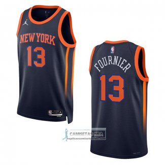 Camiseta New York Knicks Evan Fournier NO 13 Statement 2022-23 Negro