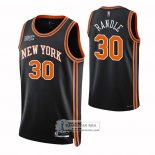 Camiseta New York Knicks Julius Randl NO 30 Ciudad 2021-22 Negro