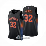 Camiseta New York Knicks Karl Anthony Towns NO 32 Statement 2025-26 Negro