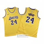 Camiseta Nino Los Angeles Lakers Kobe Bryant NO 24 Amarillo