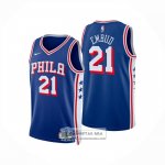 Camiseta Philadelphia 76ers Joel Embiid NO 21 Icon 2024-25 Azul