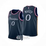 Camiseta Philadelphia 76ers Tyrese Maxey NO 0 Ciudad 2025-26 Azul