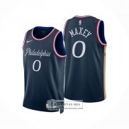 Camiseta Philadelphia 76ers Tyrese Maxey NO 0 Ciudad 2025-26 Azul