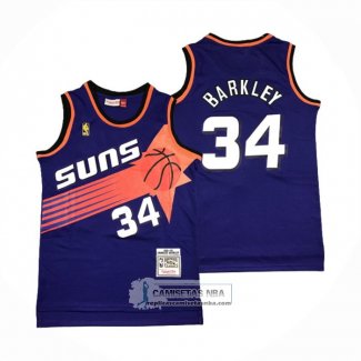 Camiseta Phoenix Suns Charles Barkley NO 34 Mitchell & Ness 1992-93 Violeta