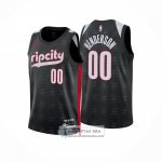 Camiseta Portland Trail Blazers Jordan Henderson NO 00 Ciudad 2024-25 Negro