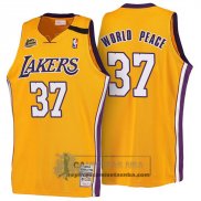 Camiseta Retro 1999-00 Lakers World-Peace Amarillo