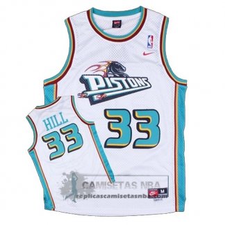 Camiseta Retro Pistons Hill Blanco