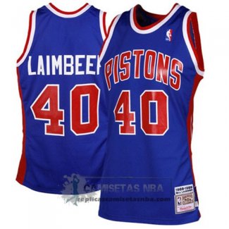 Camiseta Retro Pistons Laimbeer Azul