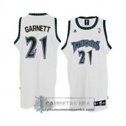 Camiseta Retro Timberwolves Garnett Blanco