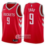 Camiseta Rockets Zhou Qi Swingman Icon 2017-18 Rojo