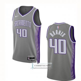 Camiseta Sacramento Kings Harrison Barnes NO 40 Ciudad 2022-23 Gris