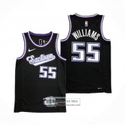 Camiseta Sacramento Kings Jason Williams NO 55 Ciudad 2021-22 Negro