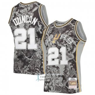 Camiseta San Antonio Spurs Tim Duncan NO 21 Special Year Of The Tiger Negro.