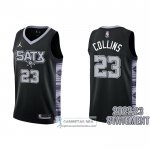 Camiseta San Antonio Spurs Zach Collins NO 23 Statement 2022-23 Negro
