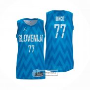 Camiseta Slovenia Luka Doncic NO 77 Segunda Azul