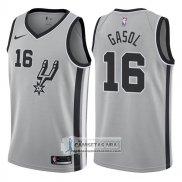 Camiseta Spurs Pau Gasol Statement 2017-18 Plata