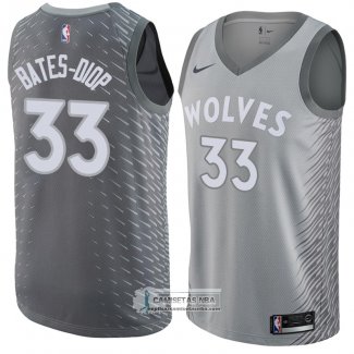 Camiseta Timberwolves Keita Bates Diop Ciudad 2017-18 Gris