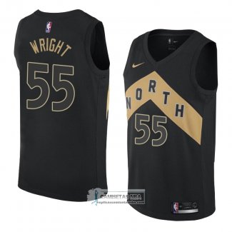 Camiseta Toronto Raptors Delon Wright Ciudad 2018 Negro