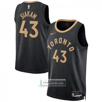 Camiseta Toronto Raptors Pascal Siakam NO 43 Ciudad 2022-23 Negro