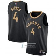 Camiseta Toronto Raptors Scottie Barnes NO 4 Ciudad 2022-23 Negro