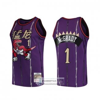 Camiseta Toronto Raptors Tracy Mcgrady Mitchell & Ness 1998-99 Violeta