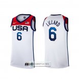 Camiseta USA 2021 Damian Lillard NO 6 Blanco