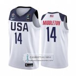 Camiseta USA Khris Middleton 2019 FIBA Basketball World Cup Blanco