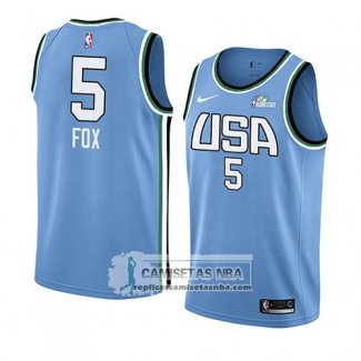 Camiseta 2019 Rising Star De'aaron Fox USA Azul