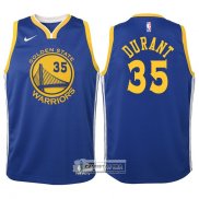 Camiseta Nino Warriors Durant 2017-18 Azul