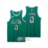 Camiseta Boston Celtics Jayson Tatum NO 0 75th Bandera Edition Verde