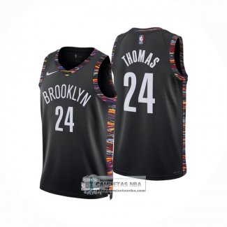 Camiseta Brooklyn Nets Cameron Thomas NO 24 Ciudad 2025-26 Negro
