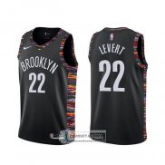 Camiseta Brooklyn Nets Caris Levert Ciudad Negro