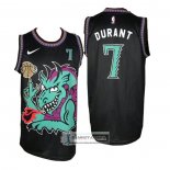 Camiseta Brooklyn Nets Kevin Durant NO 7 Swamp Dragon Negro
