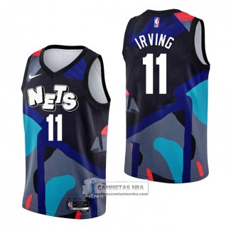 Camiseta Brooklyn Nets Kyrie Irving NO 11 Ciudad 2023-24 Negro