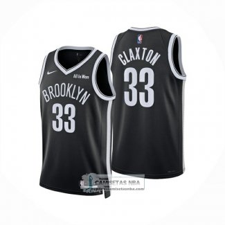 Camiseta Brooklyn Nets Nic Claxton NO 33 Icon 2025-26 Negro