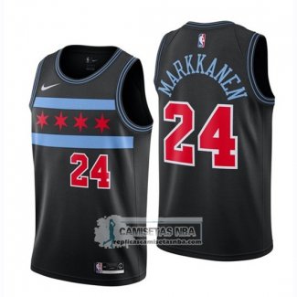 Camiseta Bulls Lauri Markkanen Ciudad 2018-19 Negro