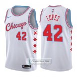 Camiseta Bulls Robin Lopez Ciudad 2017-18 Blanco