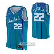 Camiseta Charlotte Hornets Vernon Carey JR. NO 22 Ciudad 2021-22 Azul