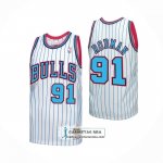 Camiseta Chicago Bulls Dennis Rodman NO 91 Mitchell & Ness 1996-97 Blanco