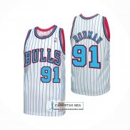 Camiseta Chicago Bulls Dennis Rodman NO 91 Mitchell & Ness 1996-97 Blanco