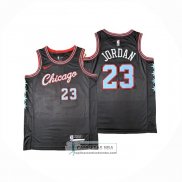 Camiseta Chicago Bulls Michael Jordan NO 23 Ciudad 2025-26 Negro