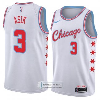 Camiseta Chicago Bulls Omer Asik Ciudad 2018 Blanco