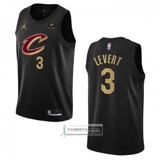 Camiseta Cleveland Cavaliers Caris Levert NO 3 Statement 2022-23 Negro