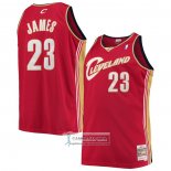 Camiseta Cleveland Cavaliers LeBron James NO 23 Mitchell & Ness 2003-04 Rojo