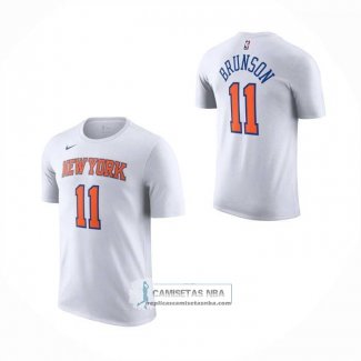 Camiseta Corta Manga New York Knicks Jalen Brunson NO 11 Blanco