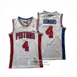Camiseta Detroit Pistons Joe Dumars NO 4 Mitchell & Ness 1988-89 Blanco