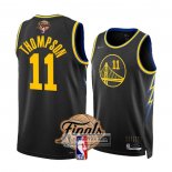 Camiseta Golden State Warriors Klay Thompson NO 11 Ciudad 2022 NBA Finals Negro
