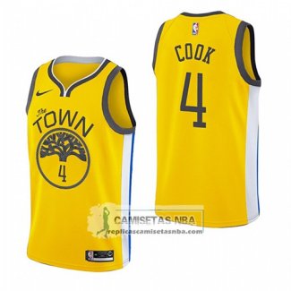 Camiseta Golden State Warriors Quinn Cook Earned 2018-19 Amarill