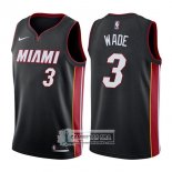 Camiseta Heat Dwyane Wade Icon 2017-18 Negro